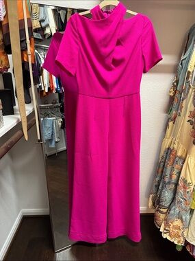 Black Halo Fuchsia Short-Sleeve Mercer Jumpsuit